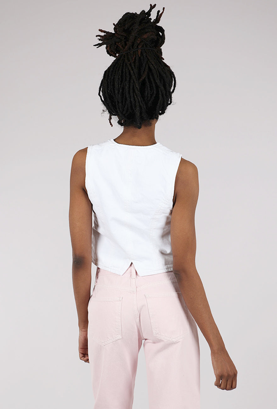 Pistola Vero Cropped Vest, White