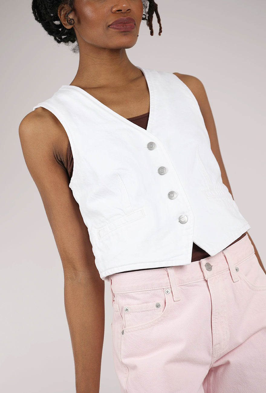 Pistola Vero Cropped Vest, White