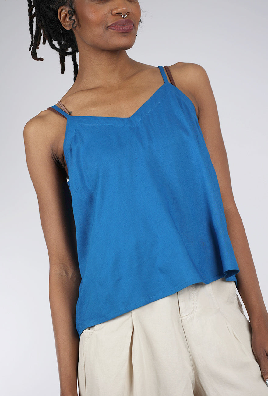 Dress Addict Double V Tank, Indigo