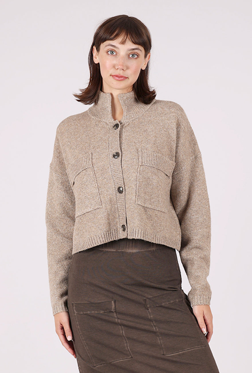 Grade & Gather High Collar Cardie, Natural