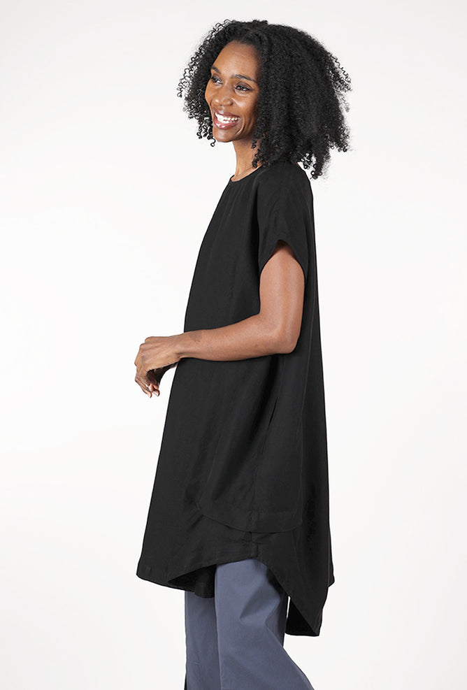 Eleven Stitch Side Tuck Summer Tunic, Black