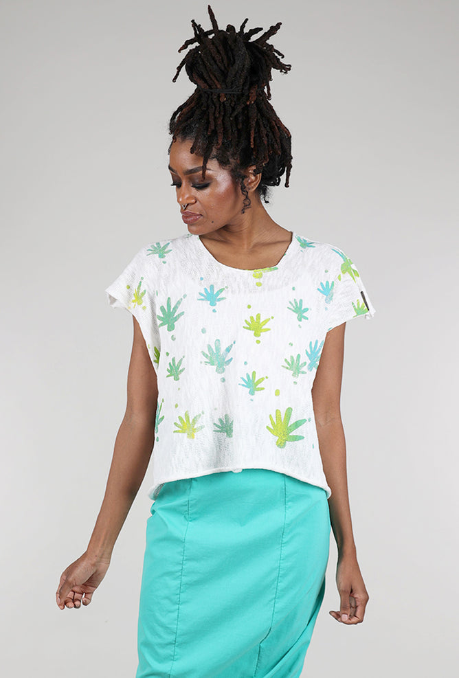 Paper Temples Box Sweater Vest, White/Yellow