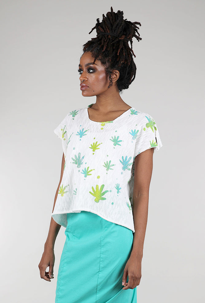 Paper Temples Box Sweater Vest, White/Yellow