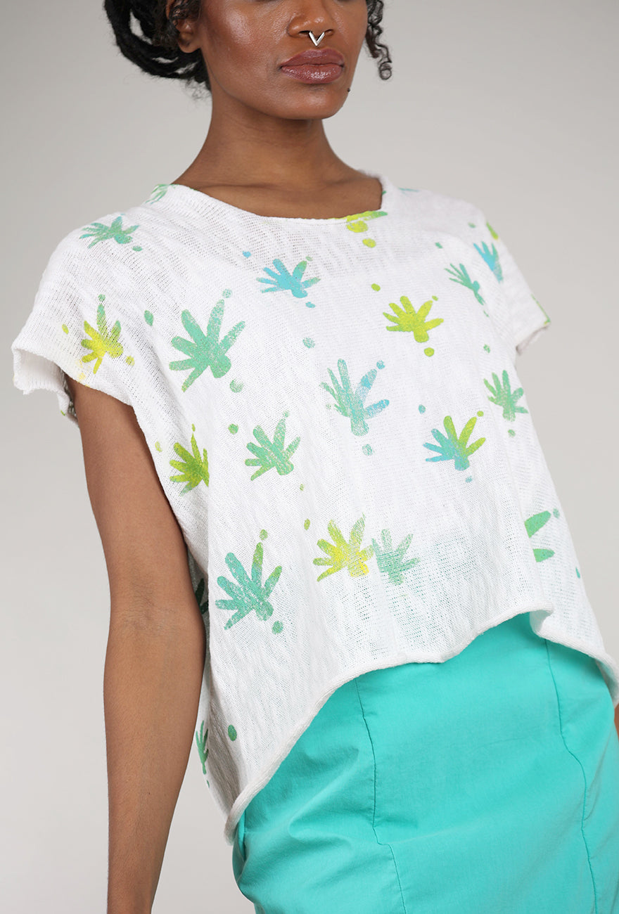 Paper Temples Box Sweater Vest, White/Yellow