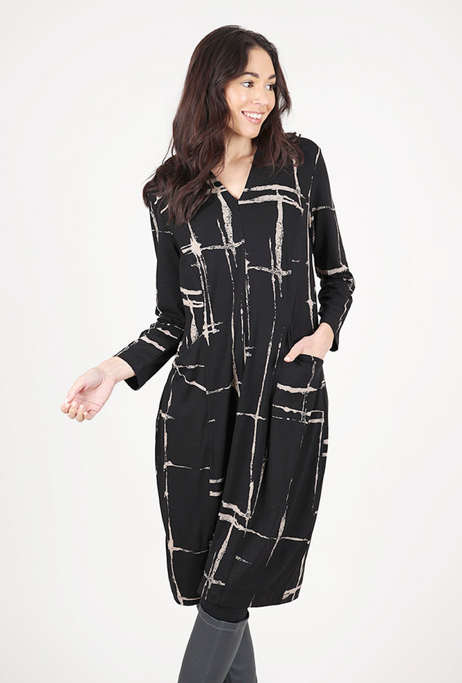 Olivia Arthouse Grid Cocoon Dress