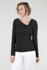 Mystree Modal Knotted-Neck Top, Black 