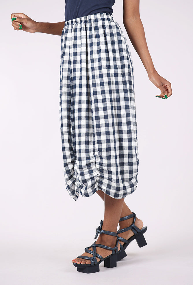 Fenini Big Check Skirt, Ink