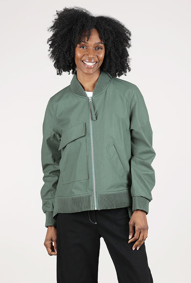 Noen Shirred Detail Jacket, Loden Green