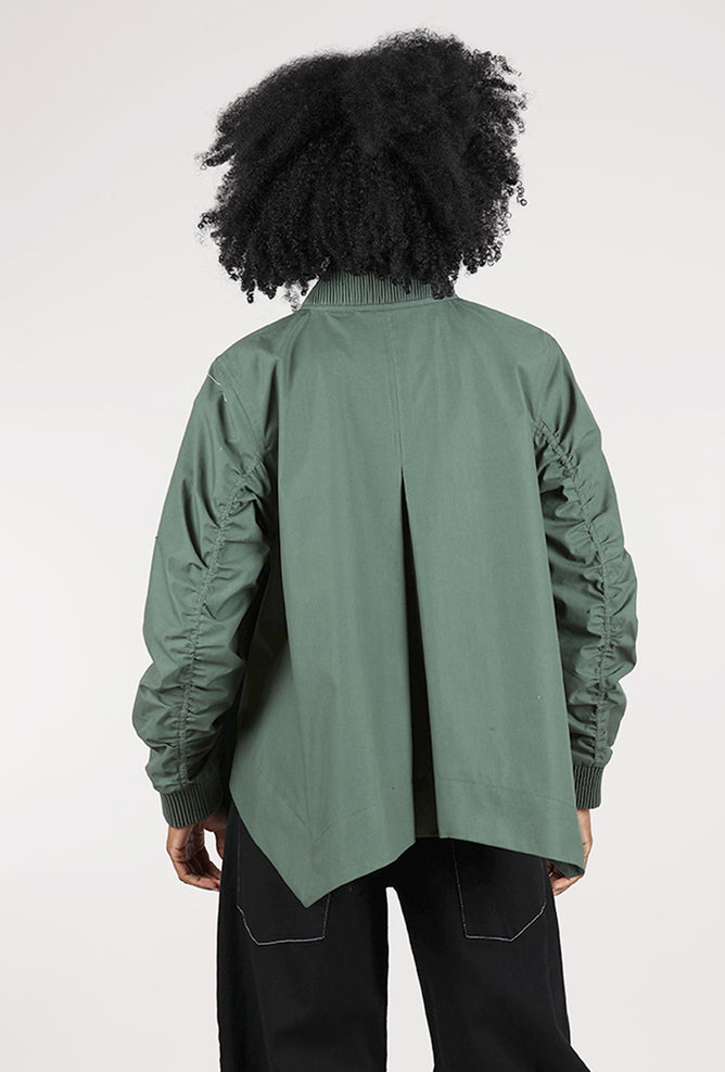 Noen Shirred Detail Jacket, Loden Green
