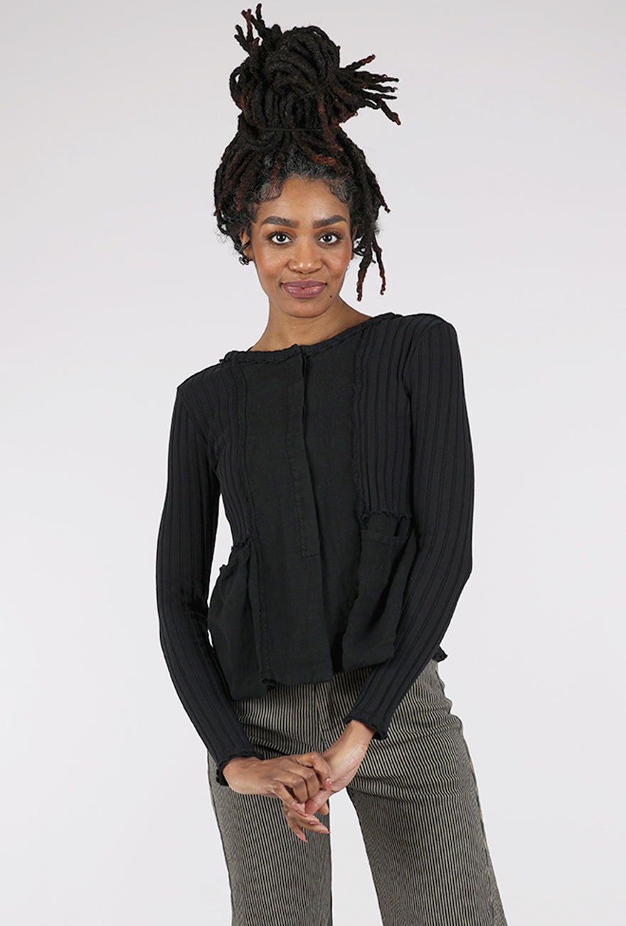 Kedziorek Mixed Media Shrunken Jacket, Black