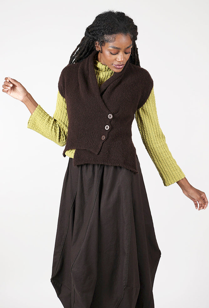 Lotus Eaters Willa Vest, Dark Brown