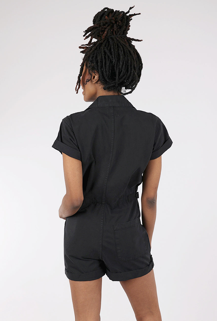 Pistola Parker Short-Sleeve Romper, Black