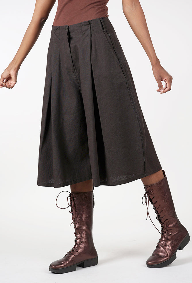 Lurdes Bergada Cropped Gaucho Trousers, Brown