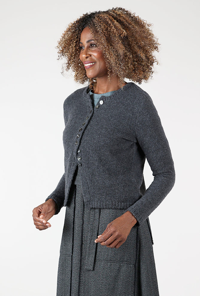 Grizas Winsome Buttons Cardie, Charcoal