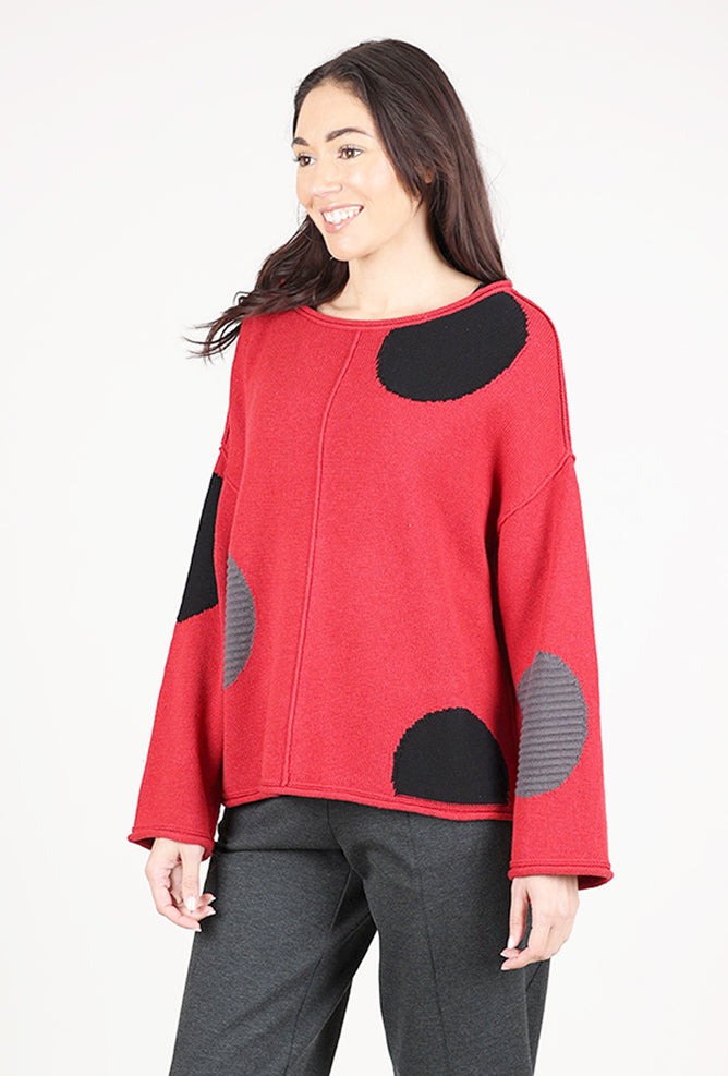 Olivia Statement Circle Pullover, Chili