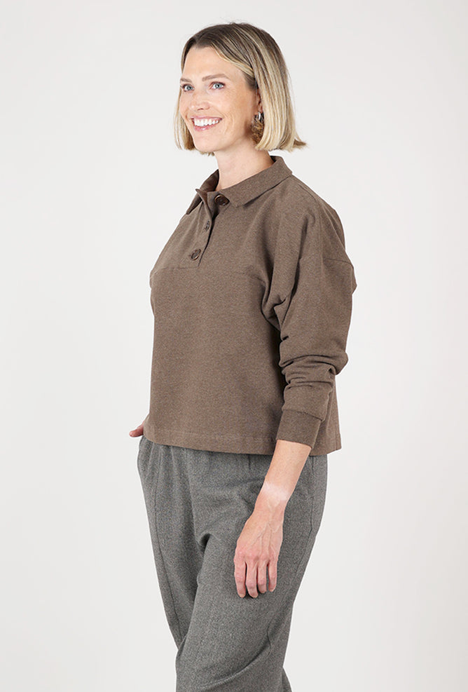 Holly Felpe Sweatshirt, Brown Marl Angle 2