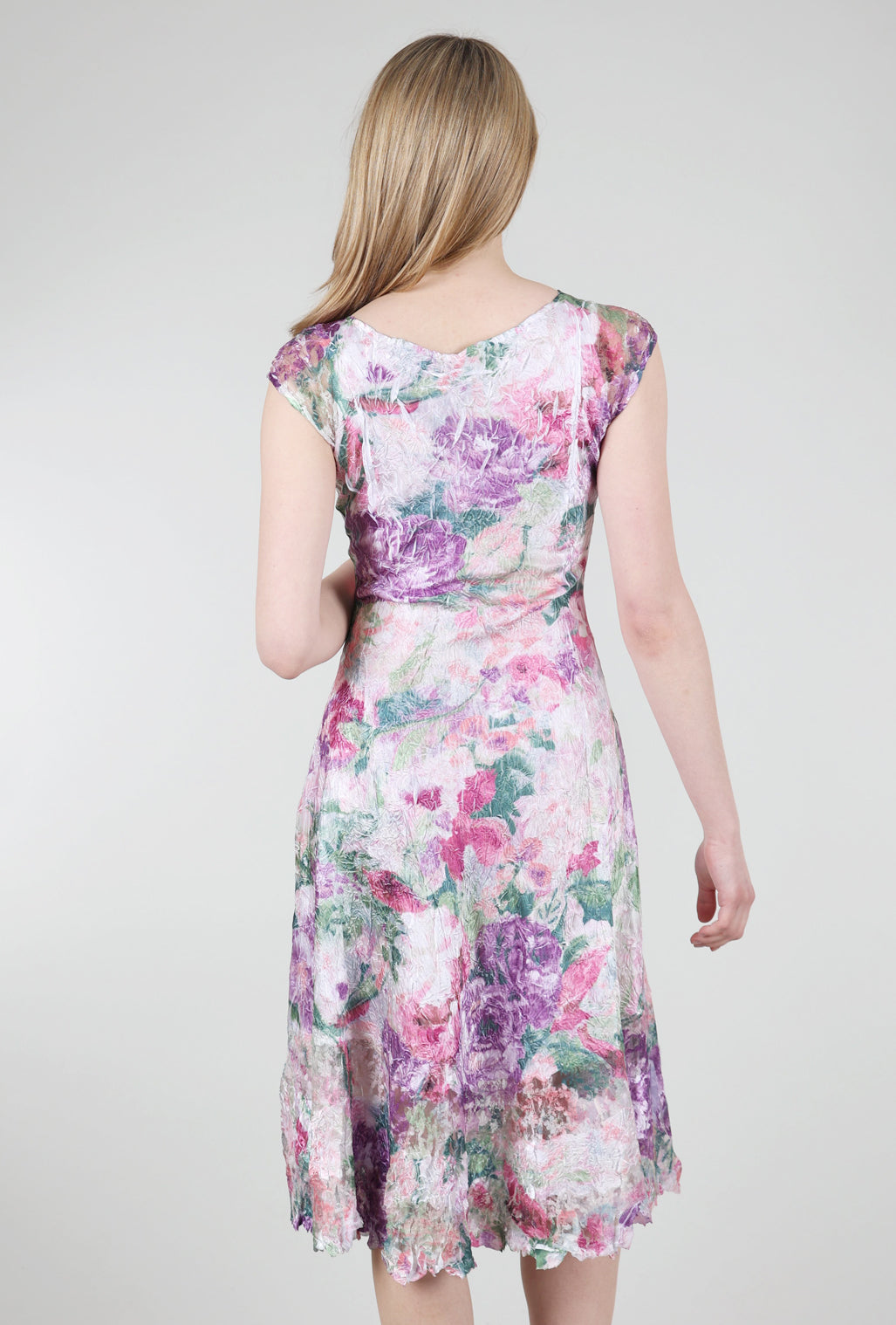 Komarov Cap Sleeve V Dress, Pink Pastel Dream