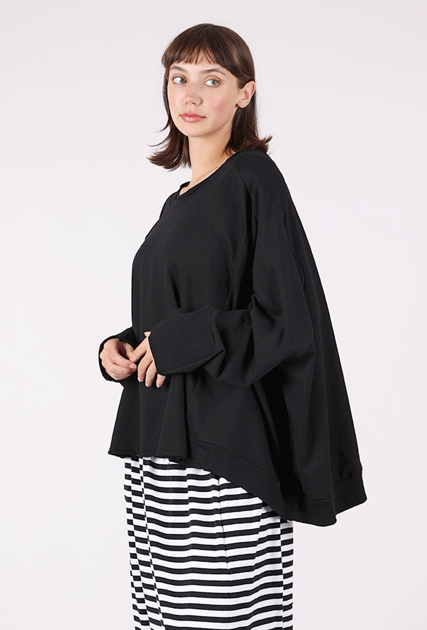 Pluslavie Wide Short Sweat, Black