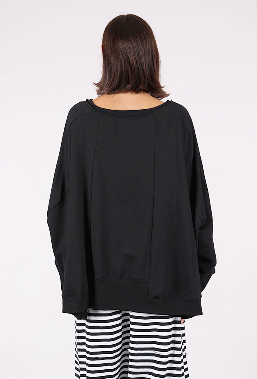 Pluslavie Wide Short Sweat, Black