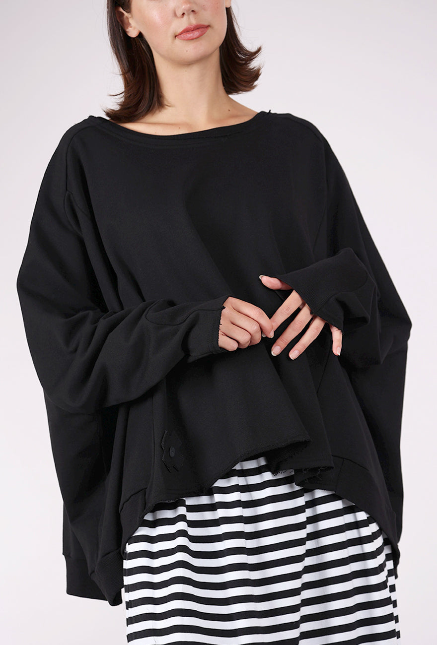 Pluslavie Wide Short Sweat, Black