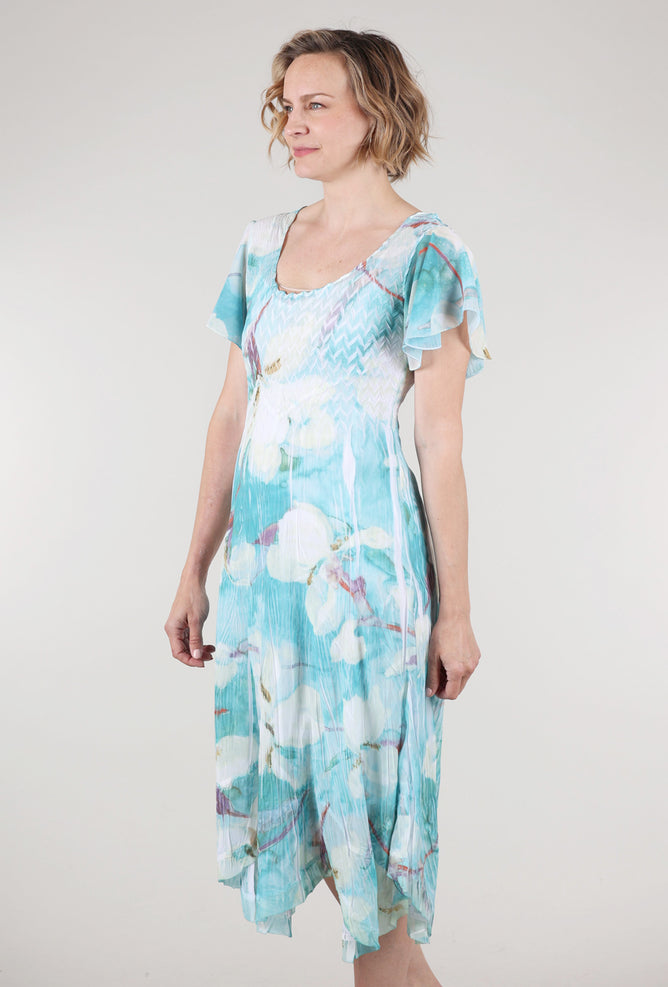 Komarov Chiffon Watercolor Dress, Iris