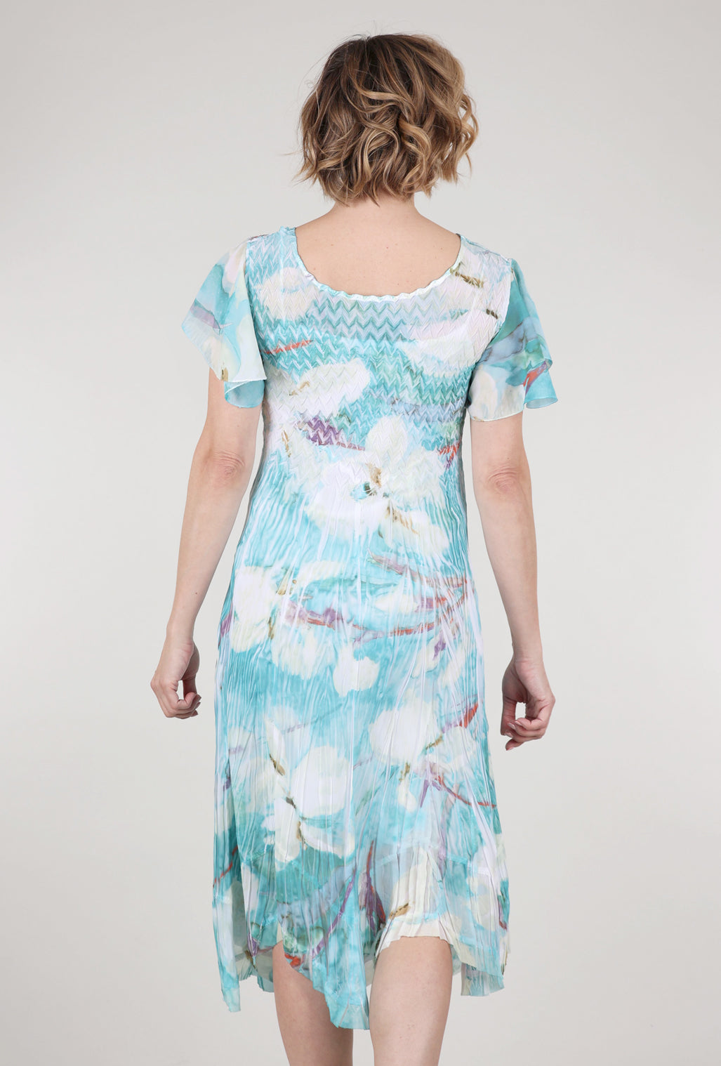 Komarov Chiffon Watercolor Dress, Iris