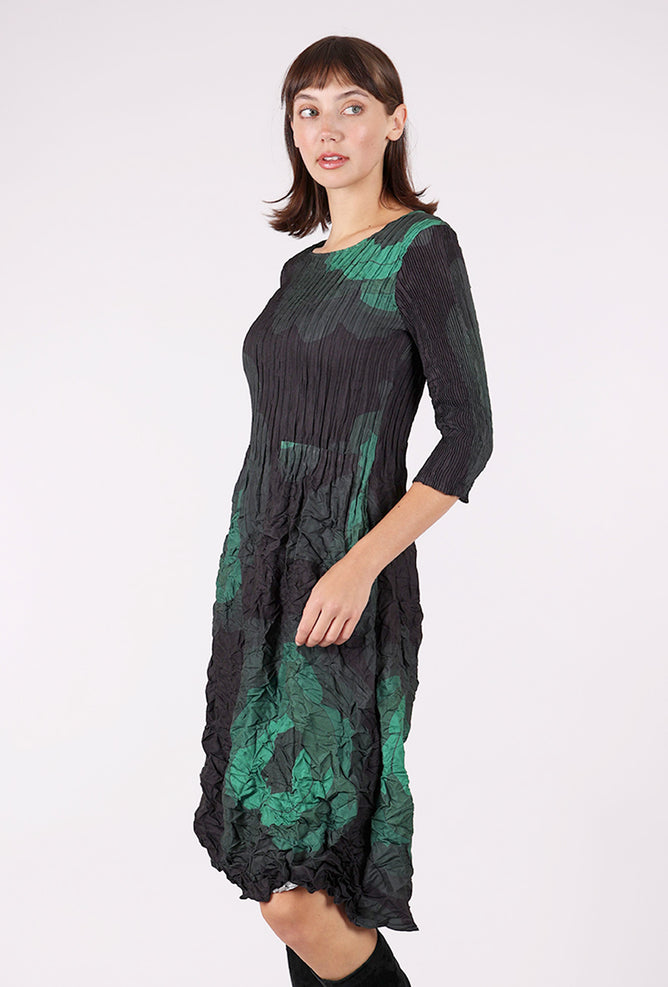 Alquema 3/4-Sleeve Smash Pocket Dress, Forest Rose