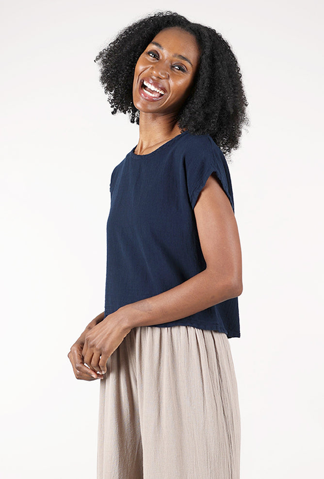 Oh My Gauze Olga Top, Sapphire