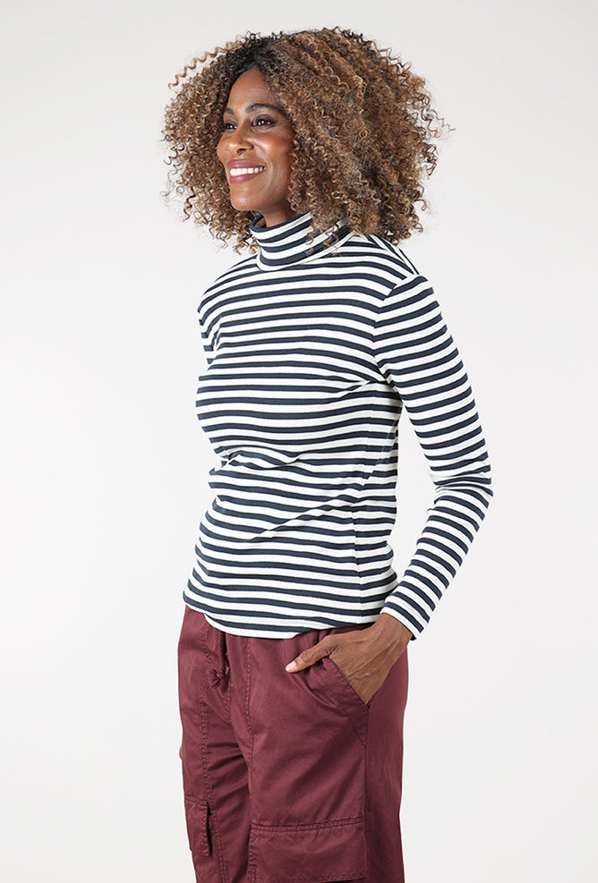 By Basics Slim BB Turtleneck, Raw White/Charcoal