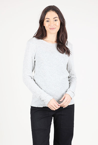 By Basics Bubble Wool Round Neck Pullover, Dawn Gray Melange
