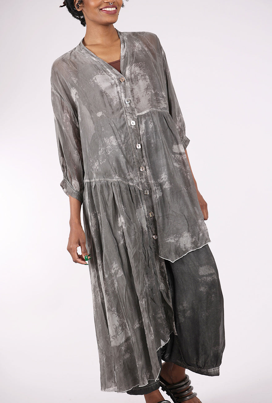 Baci Asymmetrical Shirtdress Tie Dye