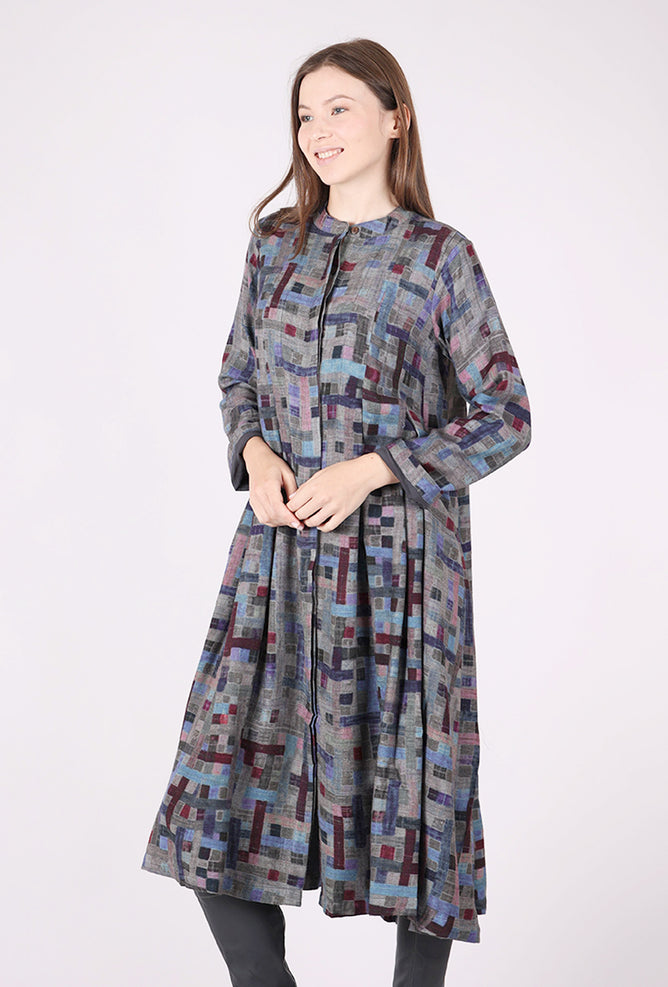 Neeru Kumar Ms. Hess Dress, Mauve/Gray