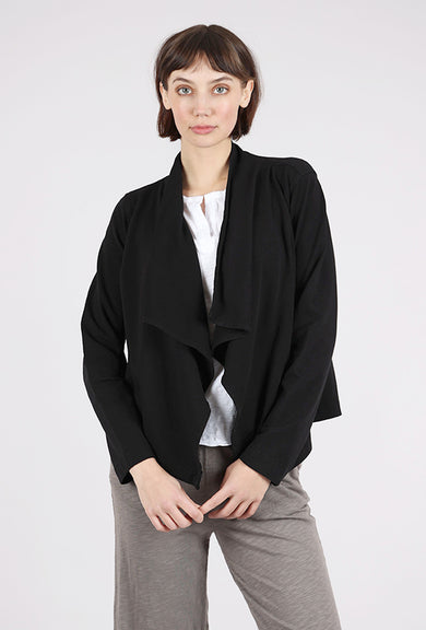 Mododoc Cascade Front Crop Fleece Jacket, Black