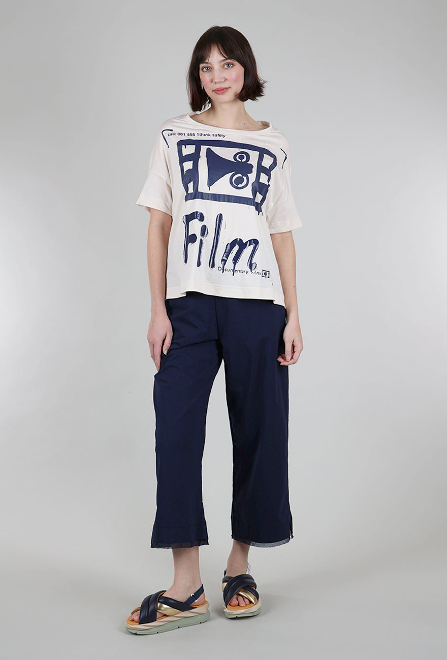 Rundholz Film Set Boxy Top, Greige/Ocean