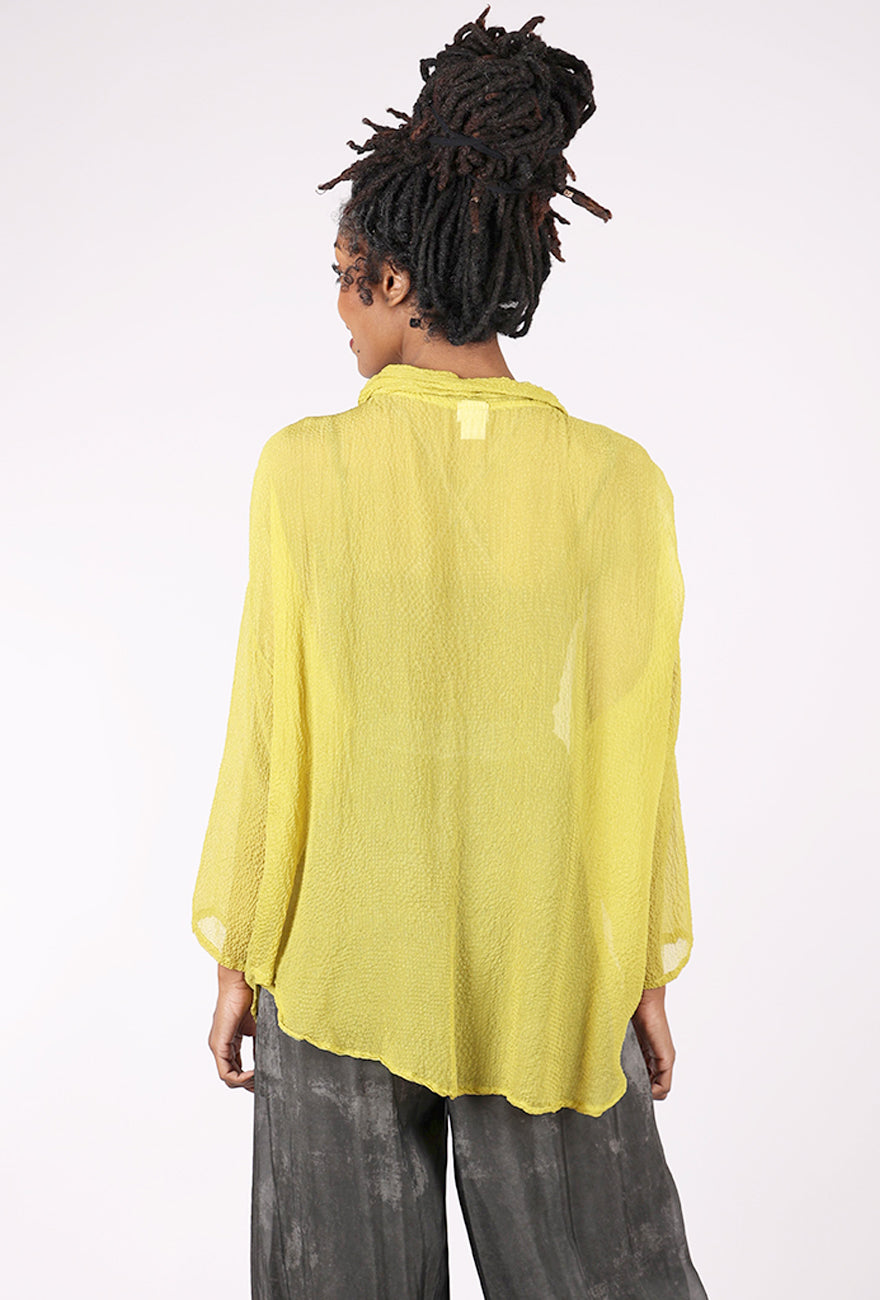 Artists & Revolutionaries Fine Silk Messy Dye Blouse, Lichen