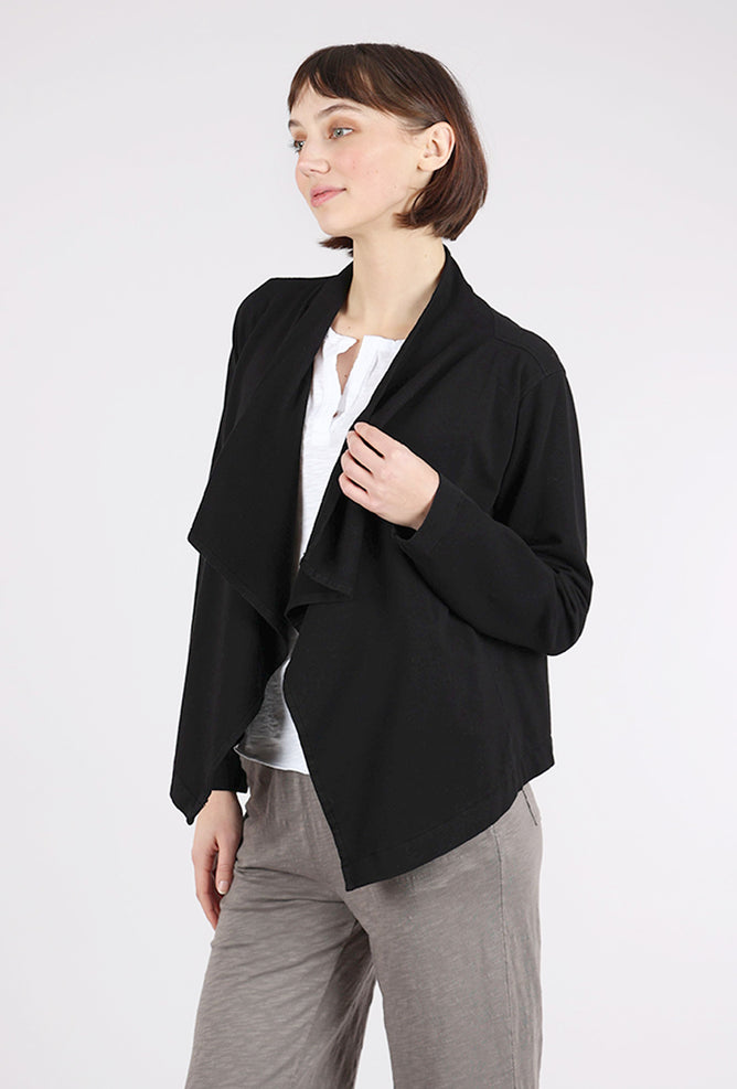 Mododoc Cascade Front Crop Fleece Jacket, Black