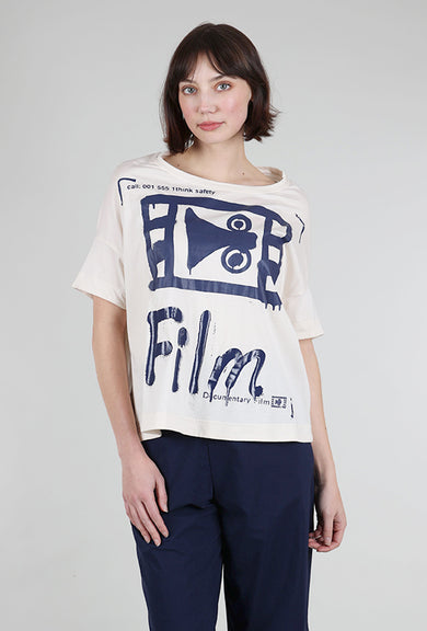 Rundholz Film Set Boxy Top, Greige/Ocean