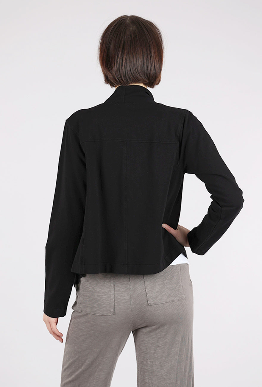 Mododoc Cascade Front Crop Fleece Jacket, Black