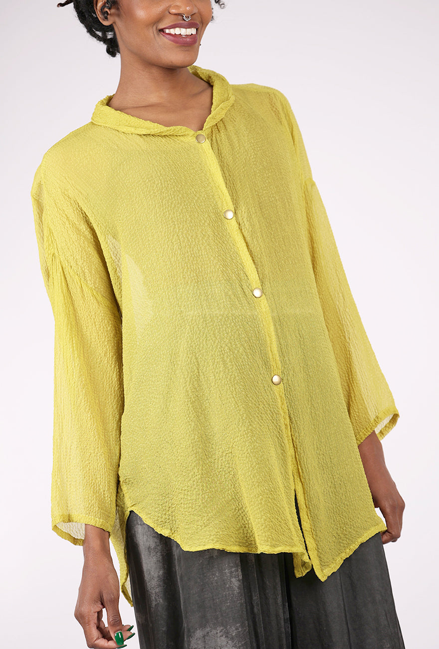 Artists & Revolutionaries Fine Silk Messy Dye Blouse, Lichen