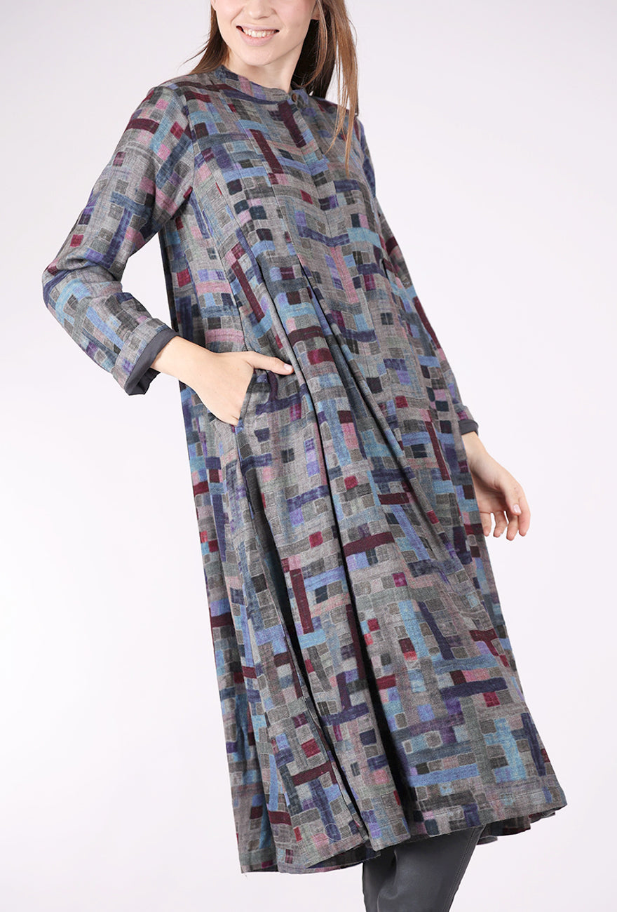 Neeru Kumar Ms. Hess Dress, Mauve/Gray