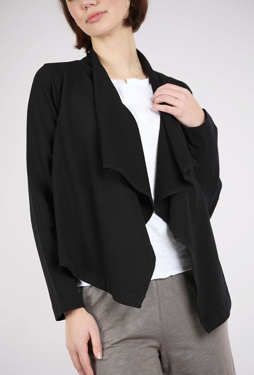 Mododoc Cascade Front Crop Fleece Jacket, Black
