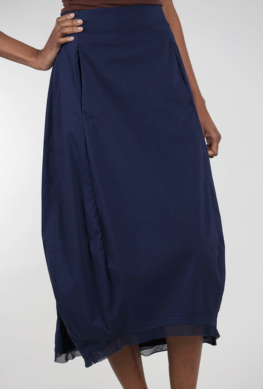 Rundholz CLT Mesh Details A-Line Skirt, Navy