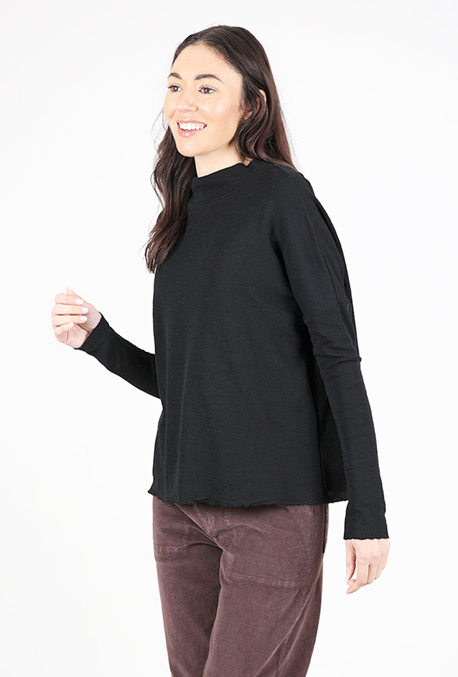By Basics Short Funnel Wide Sweater, Black