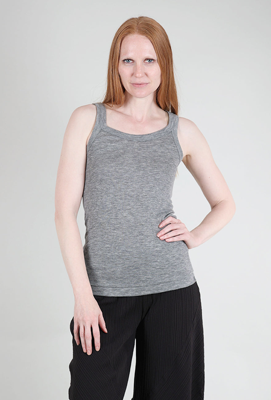 Grisal Tubular Cashmere Tank, Heather Gray