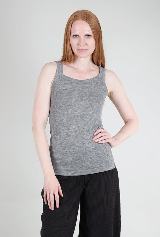 Grisal Tubular Cashmere Tank, Heather Gray