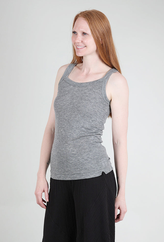 Grisal Tubular Cashmere Tank, Heather Gray