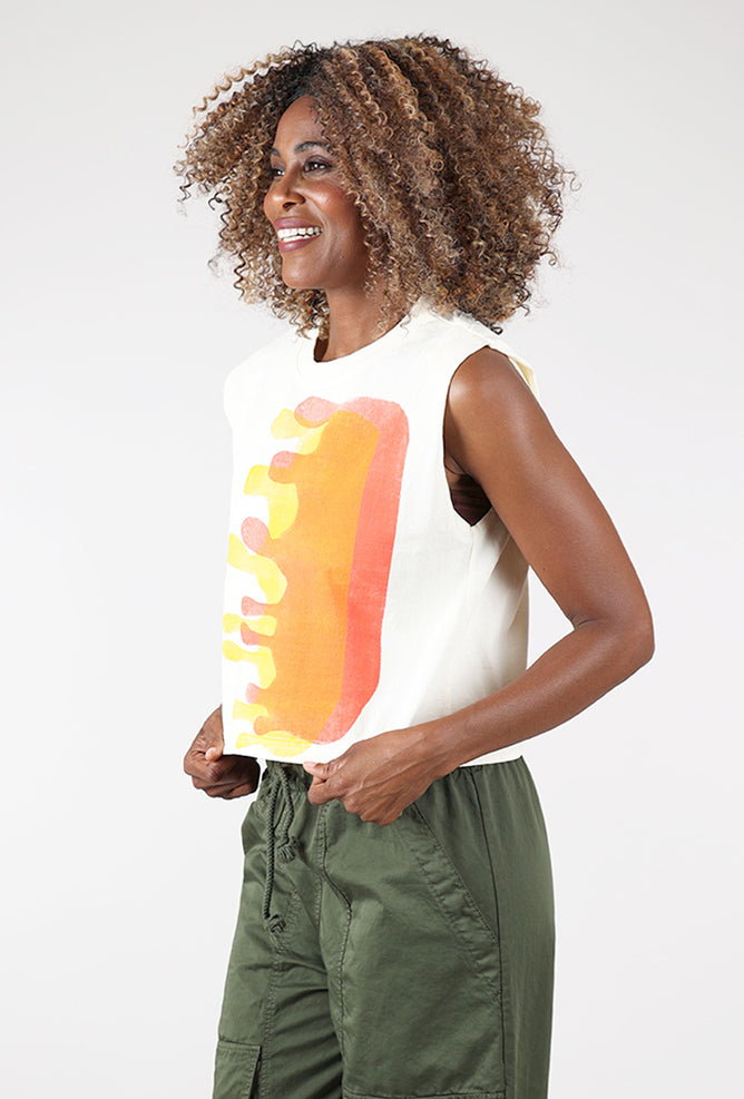 Go To Devil Blob Joan Muscle Tee, Off White