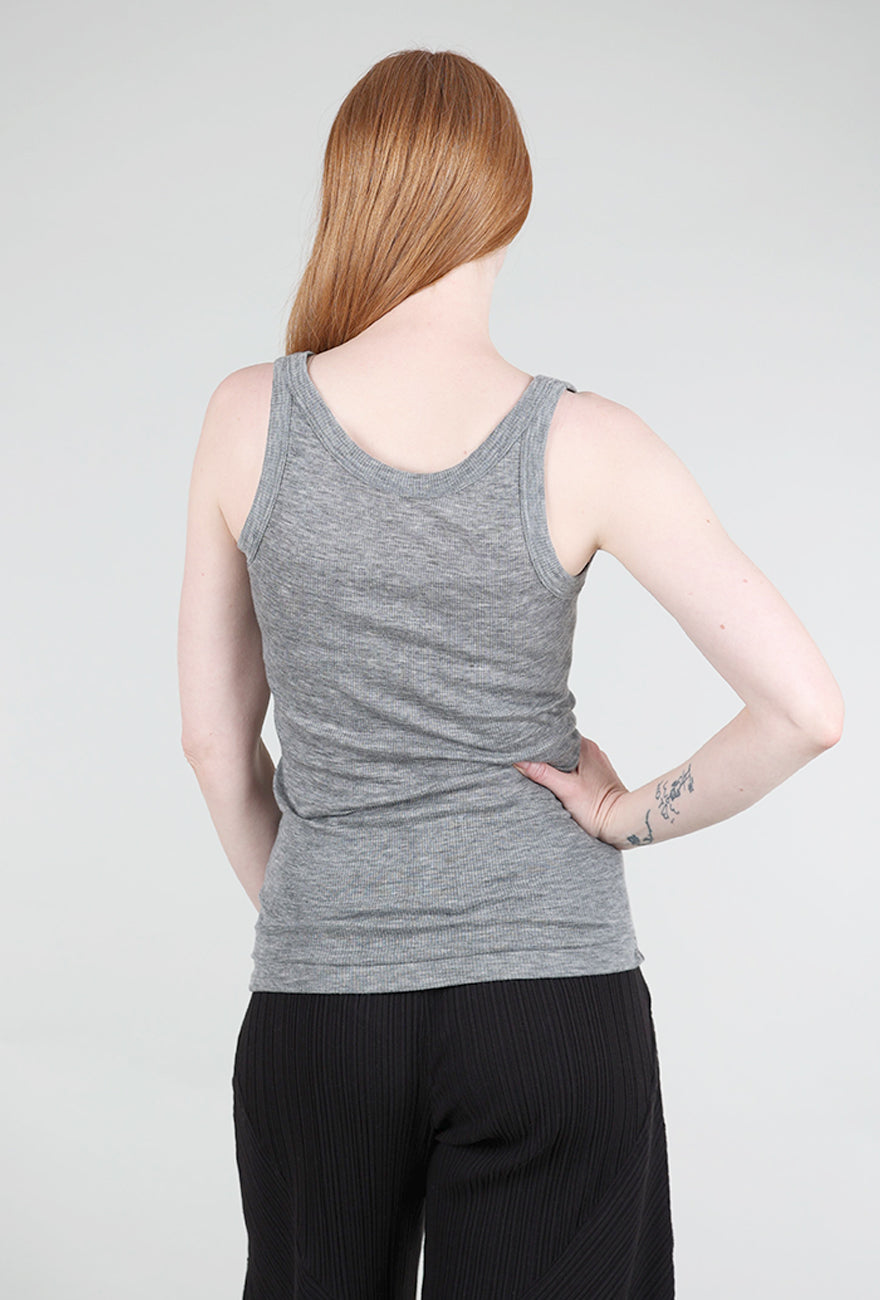 Grisal Tubular Cashmere Tank, Heather Gray