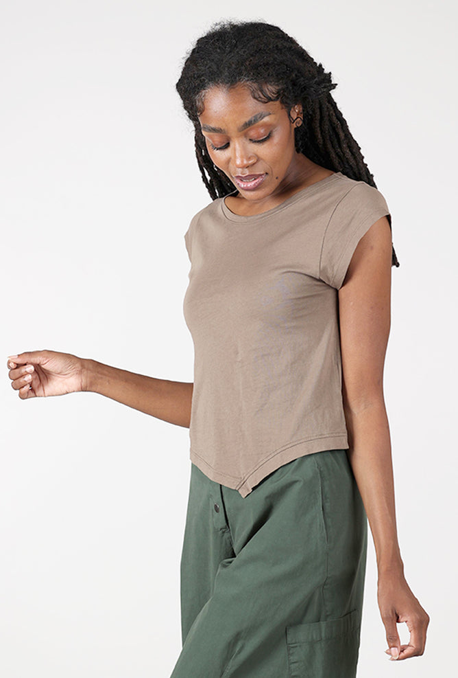Lurdes Bergada Trim Cap Asym Tee, Hazel