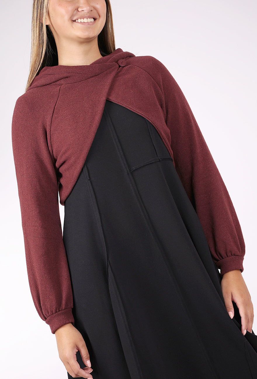 Studio B3 Puvy Cropped Jacket, Burgundy